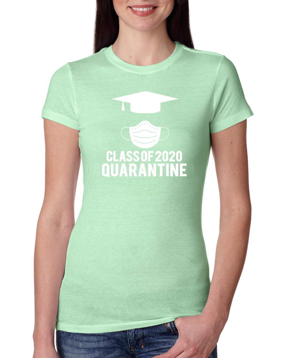 Class Of 2020 Quarantine Graduation Seniors Womens Junior Fit Tee