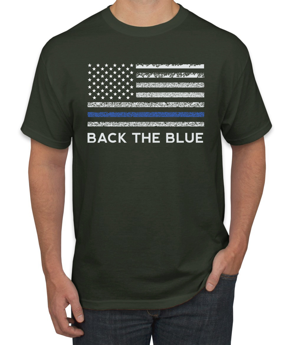 american flag on back of shirt