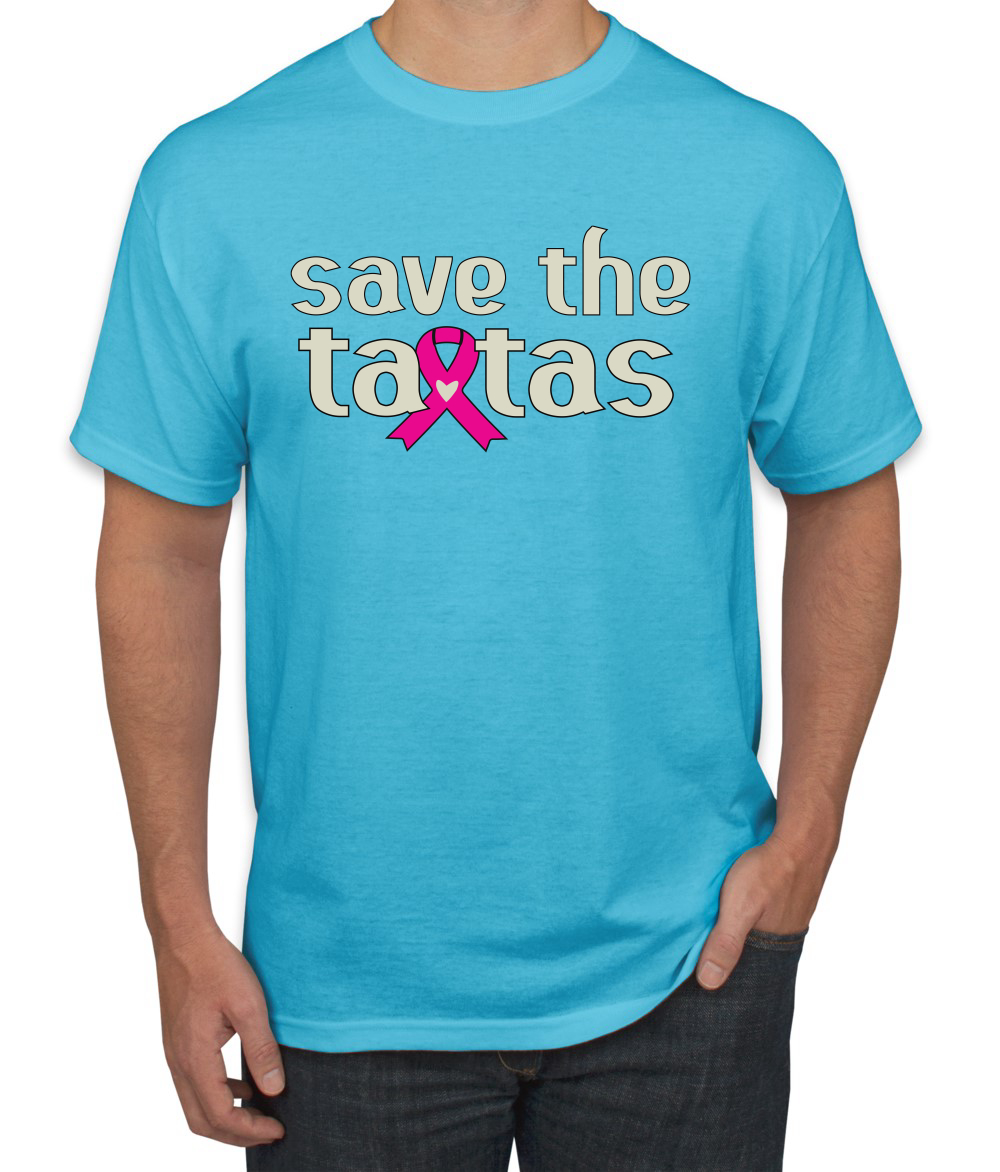 Camiseta para hombre Save the Tatas rosa con cinta de sobreviviente de cáncer - Imagen 12 de 25