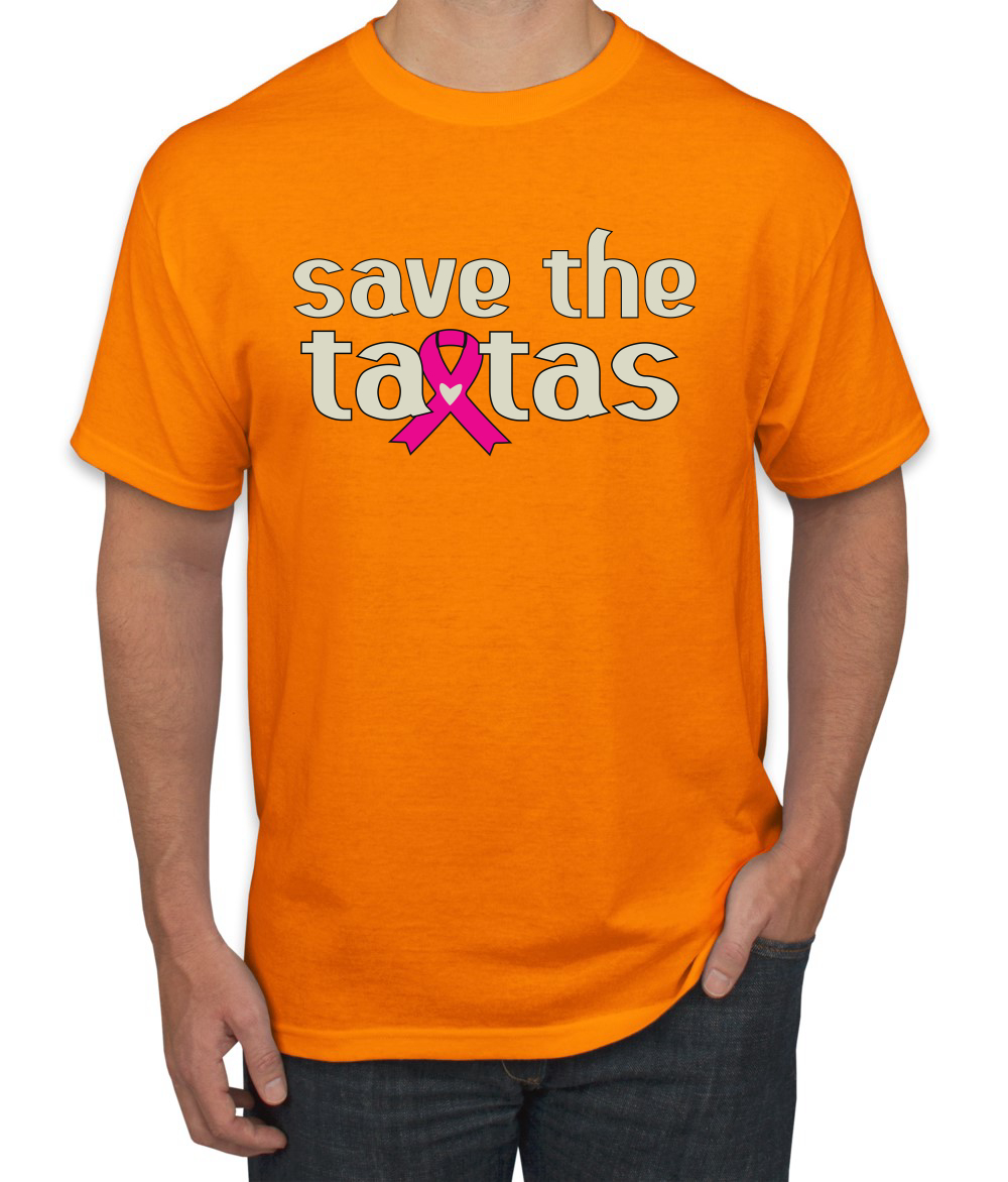 Camiseta para hombre Save the Tatas rosa con cinta de sobreviviente de cáncer - Imagen 17 de 25