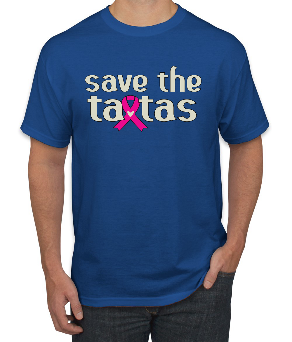 Camiseta para hombre Save the Tatas rosa con cinta de sobreviviente de cáncer - Imagen 20 de 25