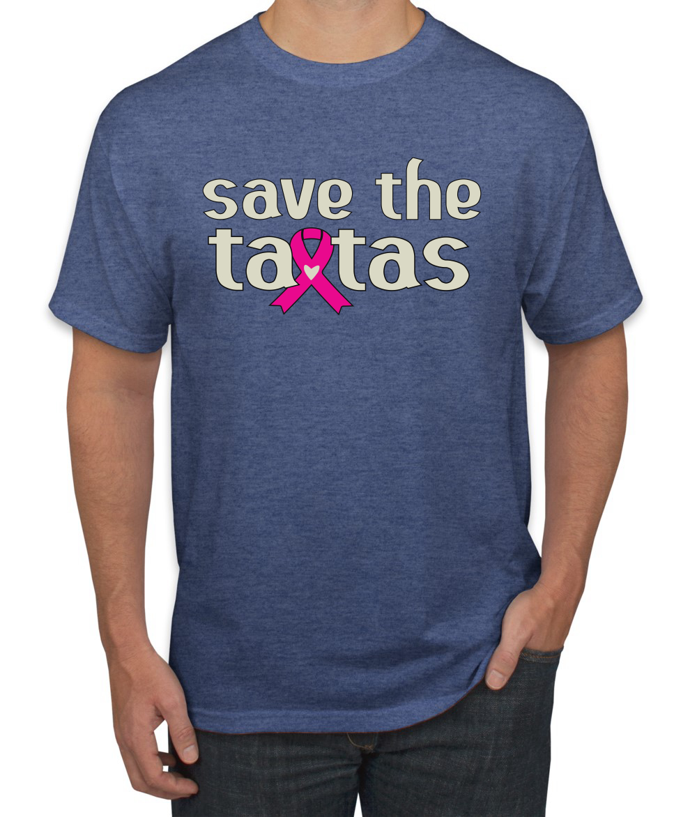 Camiseta para hombre Save the Tatas rosa con cinta de sobreviviente de cáncer - Imagen 23 de 25