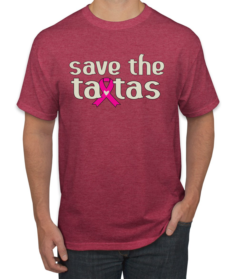 Camiseta para hombre Save the Tatas rosa con cinta de sobreviviente de cáncer - Imagen 25 de 25