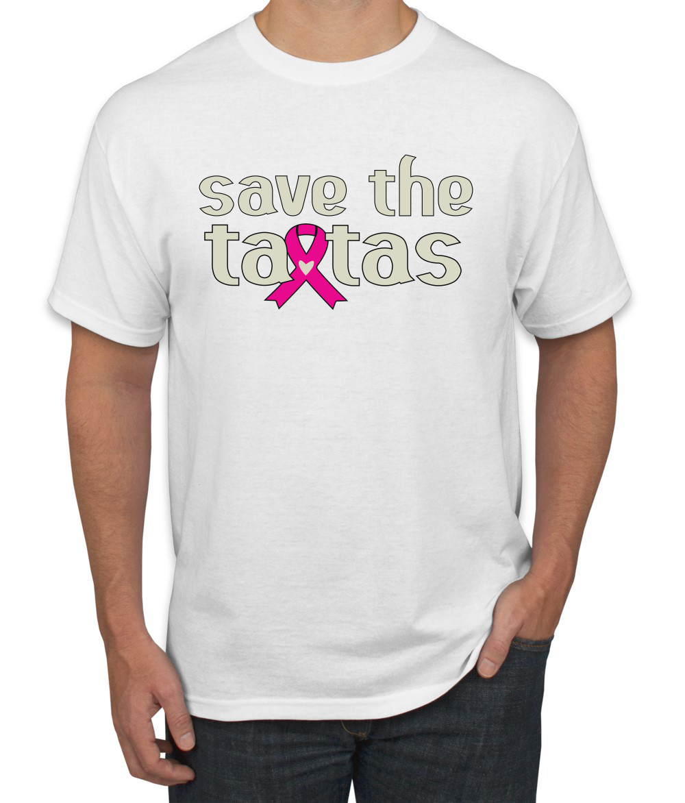 Camiseta para hombre Save the Tatas rosa con cinta de sobreviviente de cáncer - Imagen 21 de 25