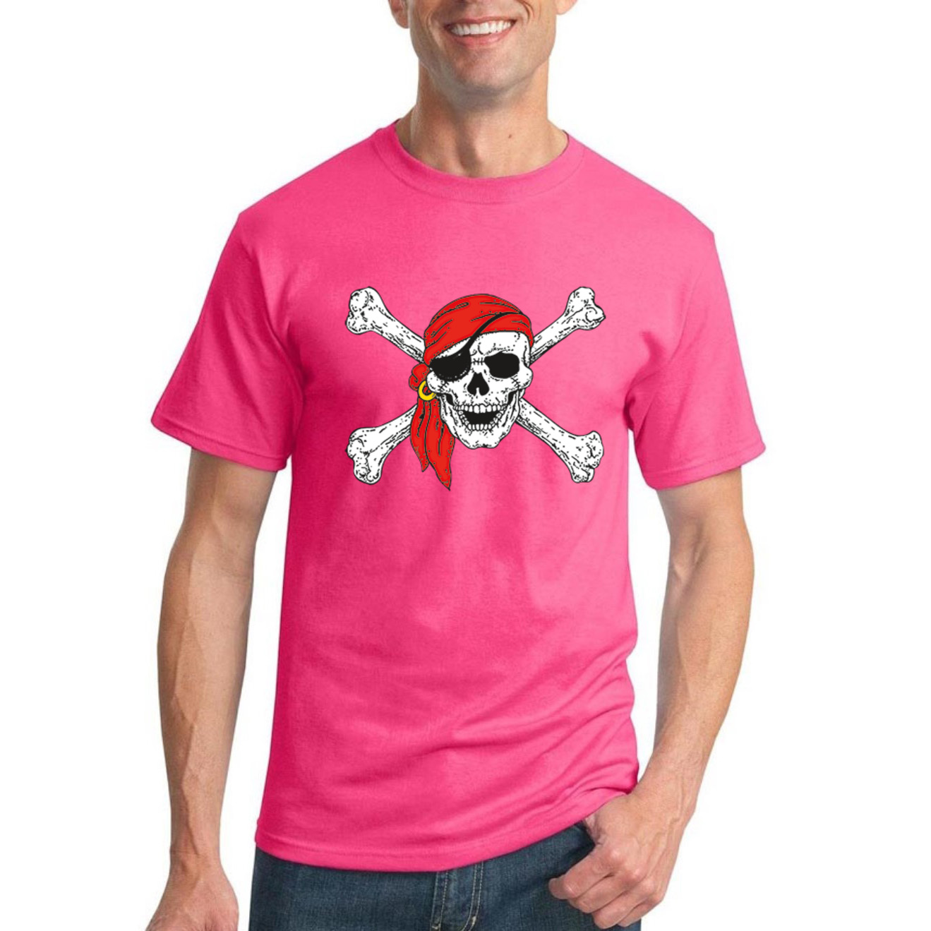 Camiseta Jolly Roger Piratas Calavera y Huesos Clásica Pirata en Bandana Humor T - Imagen 15 de 24