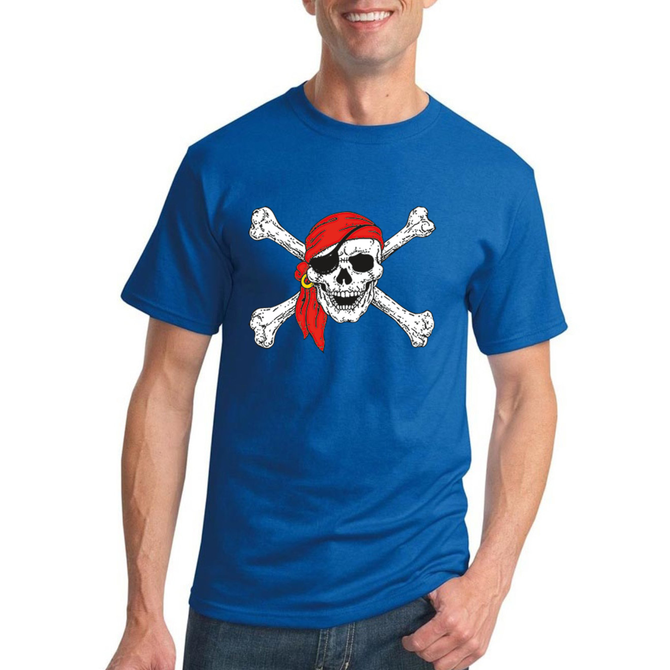 Camiseta Jolly Roger Piratas Calavera y Huesos Clásica Pirata en Bandana Humor T - Imagen 20 de 24
