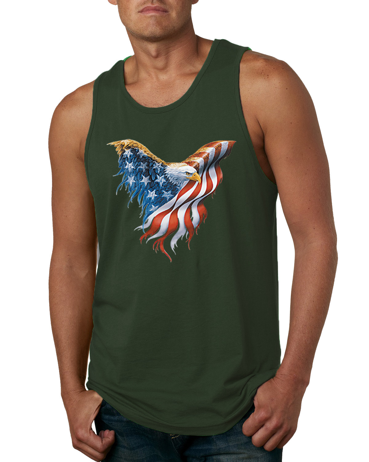 American Flag Eagle Men Tank Top - Picture 12 of 12