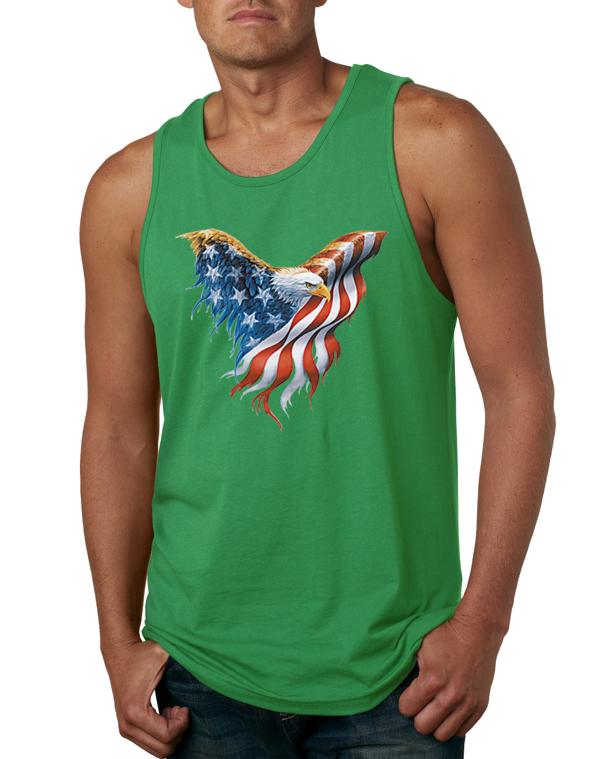American Flag Eagle Men Tank Top - Picture 5 of 12