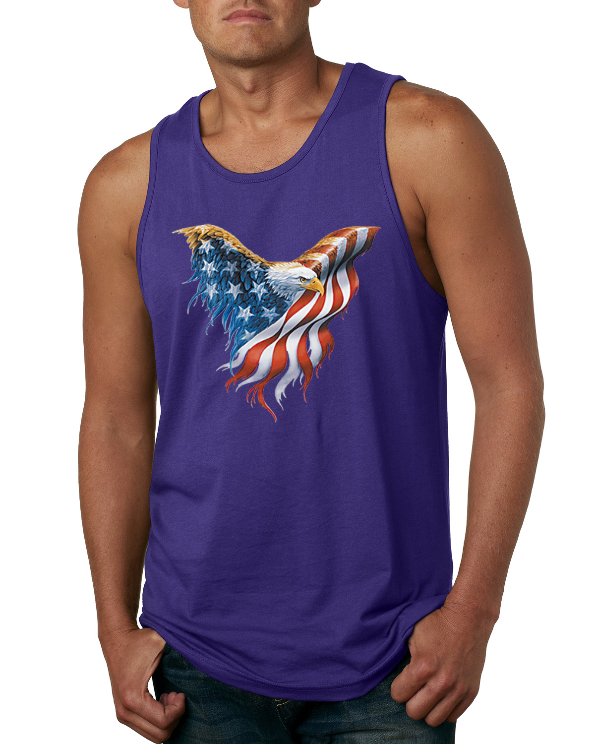 American Flag Eagle Men Tank Top - Picture 8 of 12