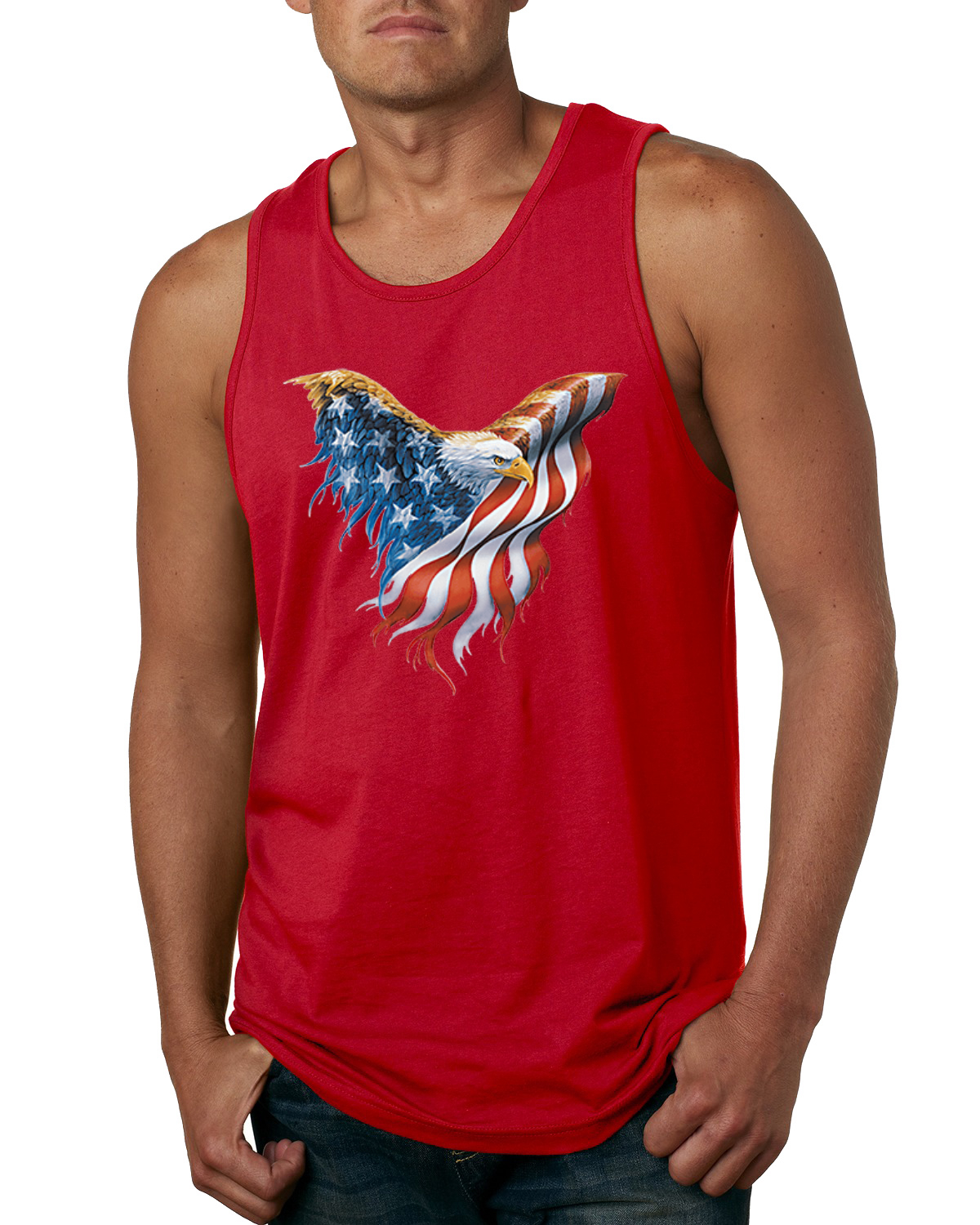 American Flag Eagle Men Tank Top - Picture 9 of 12