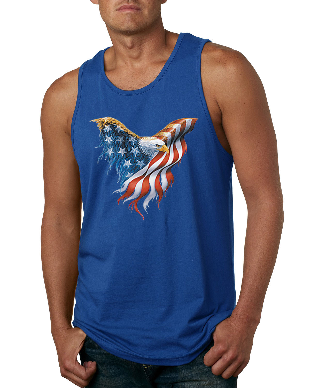 American Flag Eagle Men Tank Top - Picture 10 of 12