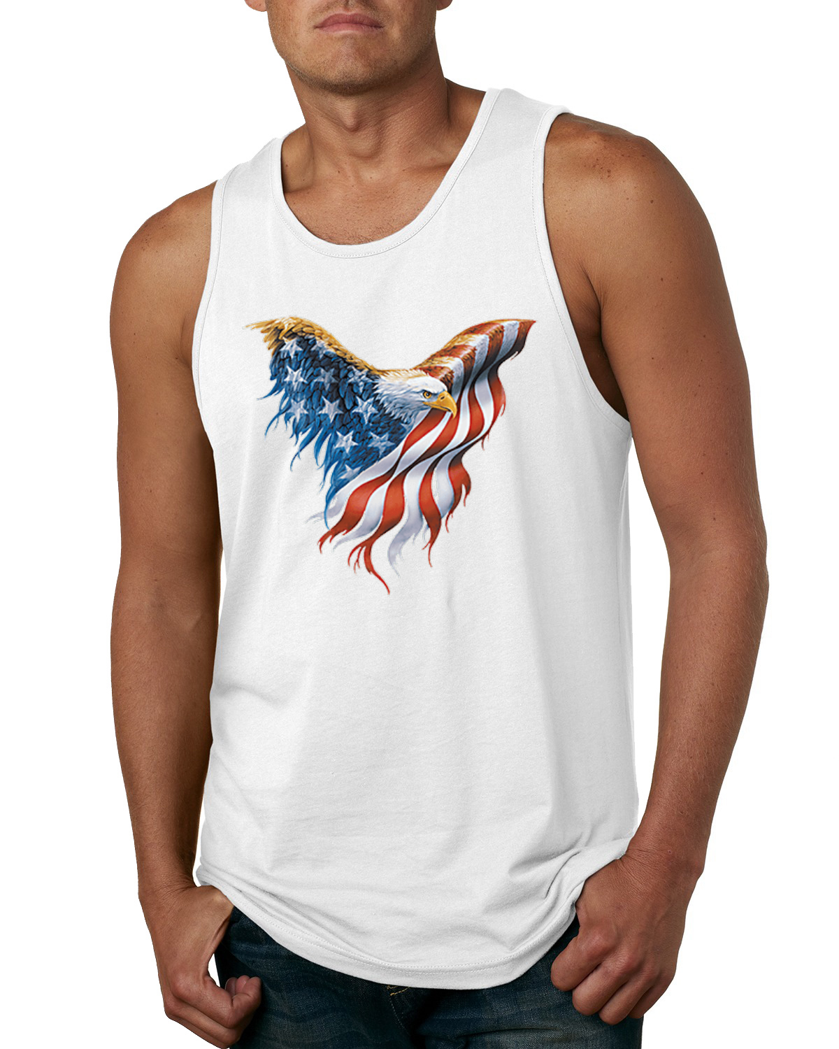 American Flag Eagle Men Tank Top - Picture 11 of 12