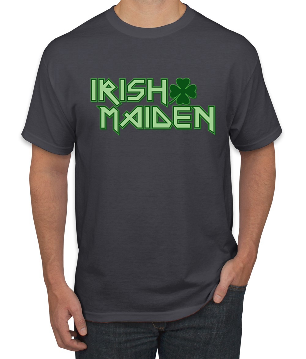 Maglietta grafica uomo Irish Maiden divertente parodia irlandese giorno di San Patrizio - Foto 4 di 6