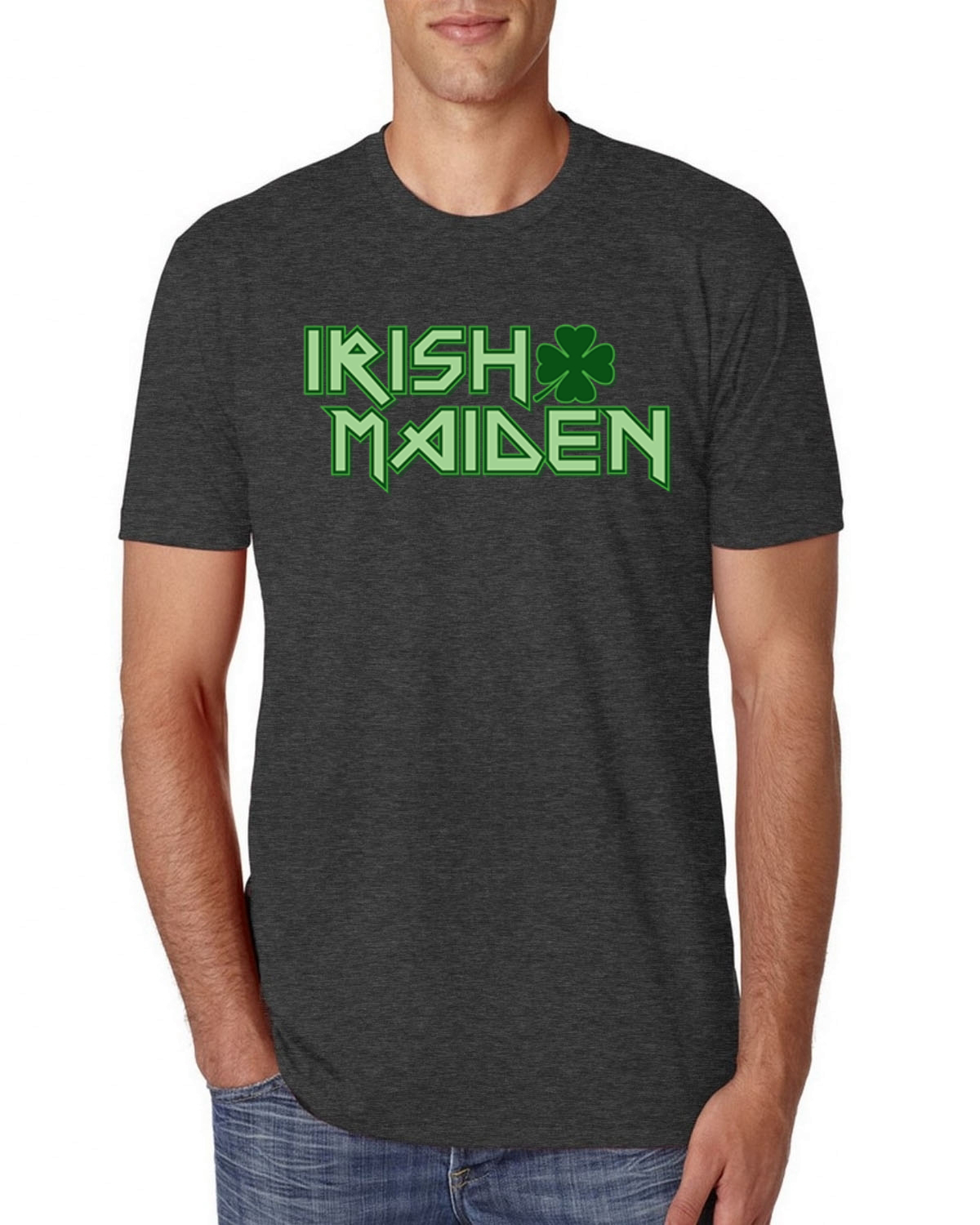 Irish Maiden Funny Irish Parody St Patricks Day Men Premium Tri Blend Tshirt - Picture 5 of 6
