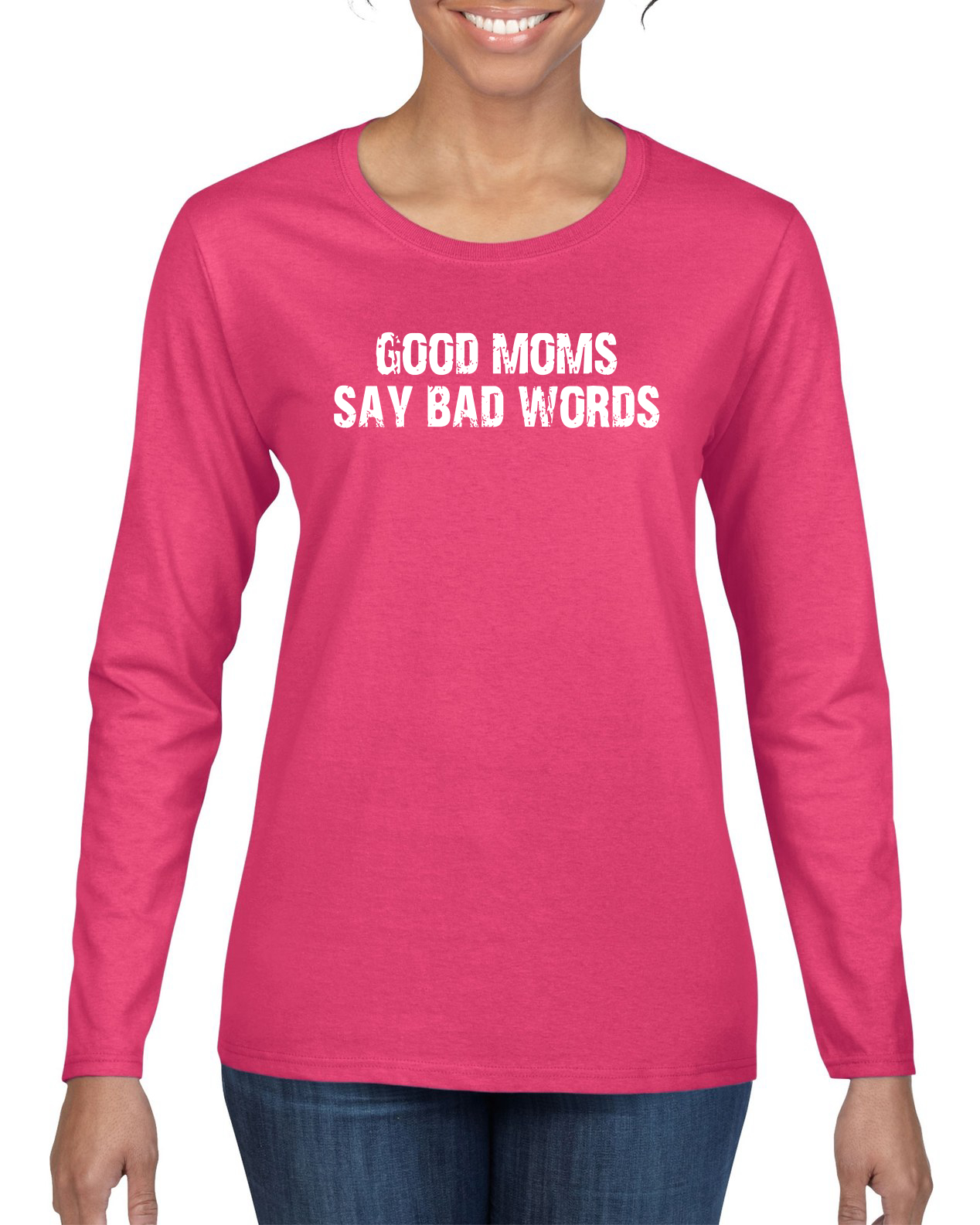 Funny Classic Good Moms Say Bad Words Women Long Sleeve Shirt - Picture 4 of 11