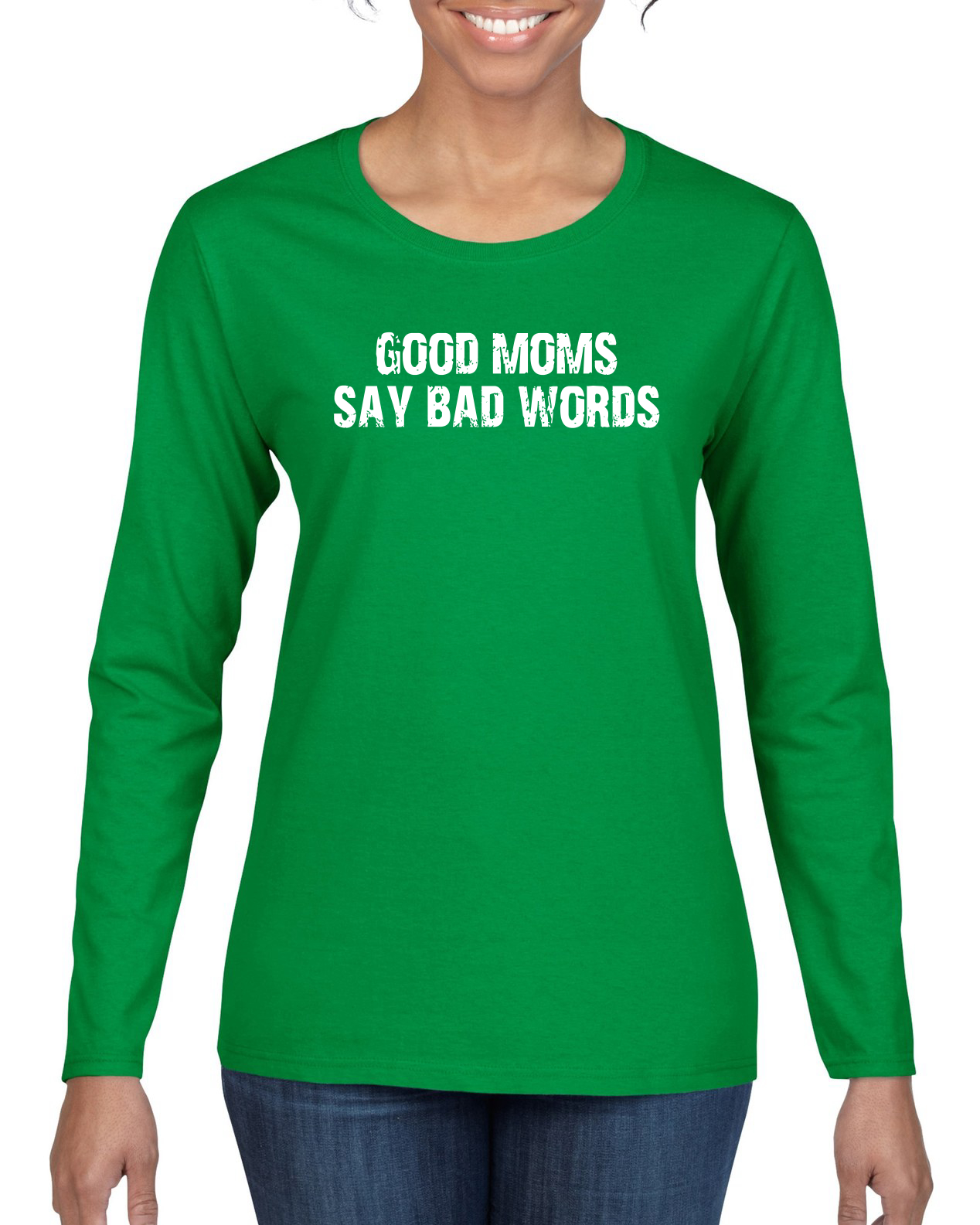 Funny Classic Good Moms Say Bad Words Women Long Sleeve Shirt - Picture 6 of 11