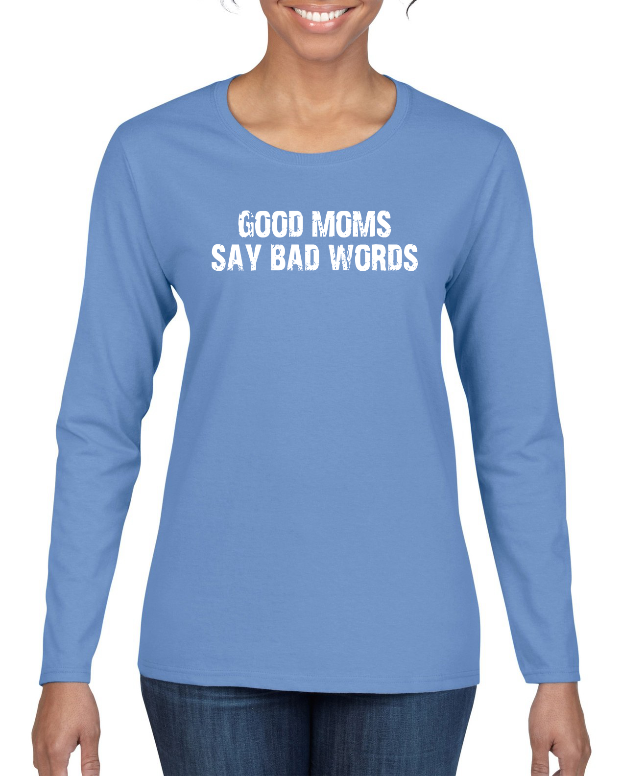 Funny Classic Good Moms Say Bad Words Women Long Sleeve Shirt - Picture 11 of 11