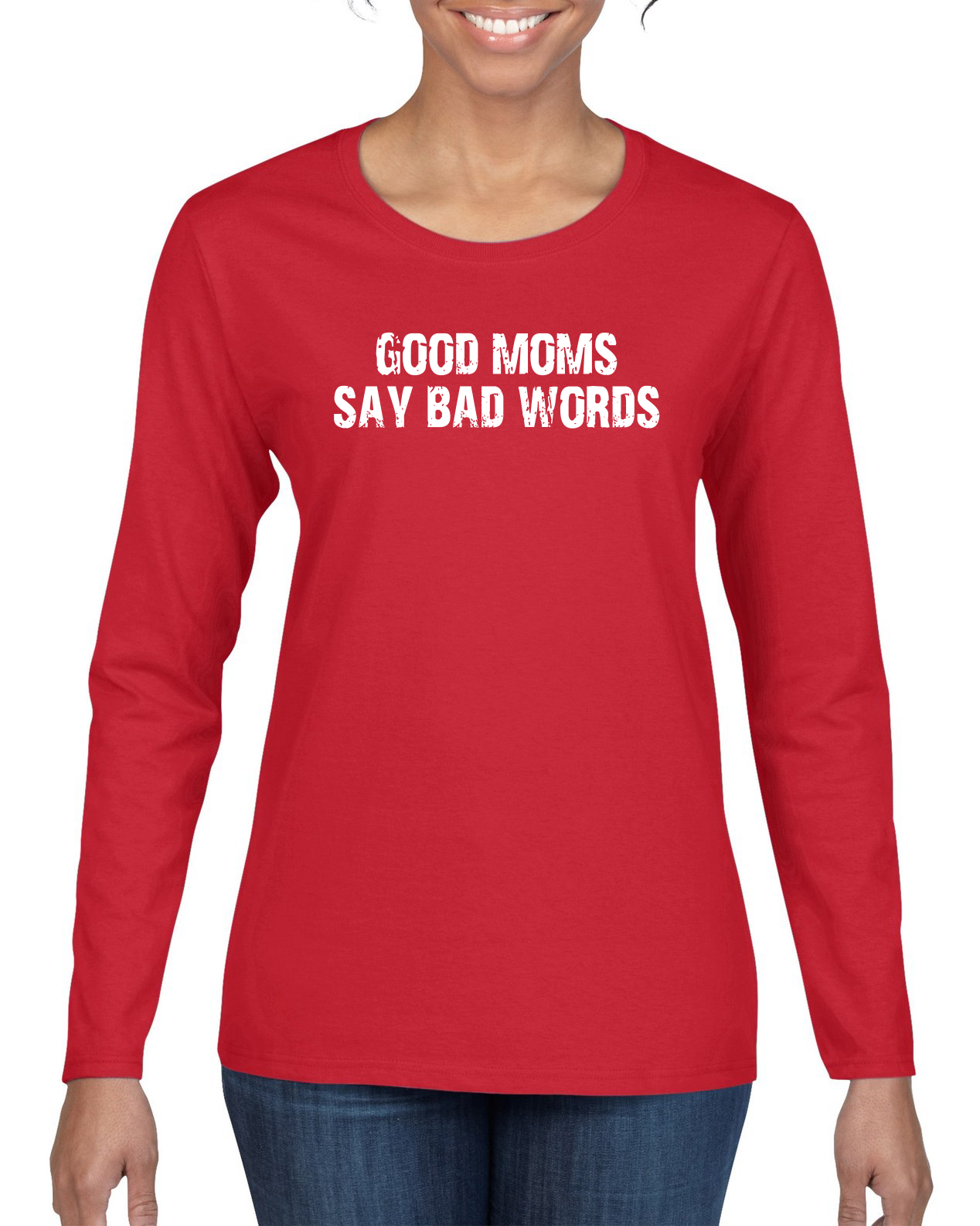 Funny Classic Good Moms Say Bad Words Women Long Sleeve Shirt - Picture 9 of 11