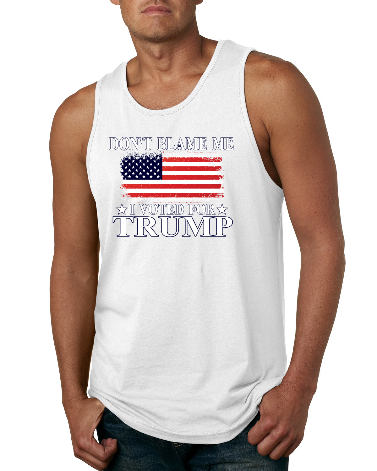 Camiseta sin mangas American Flag Dont Blame Me I Voté por Trump MAGA políticos hombres - Imagen 9 de 9