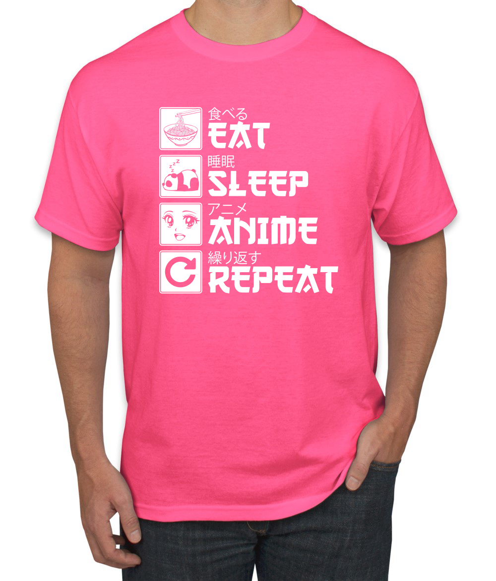 Repeat  T-Shirt 1Tee Mens Eat,Sleep,Anime