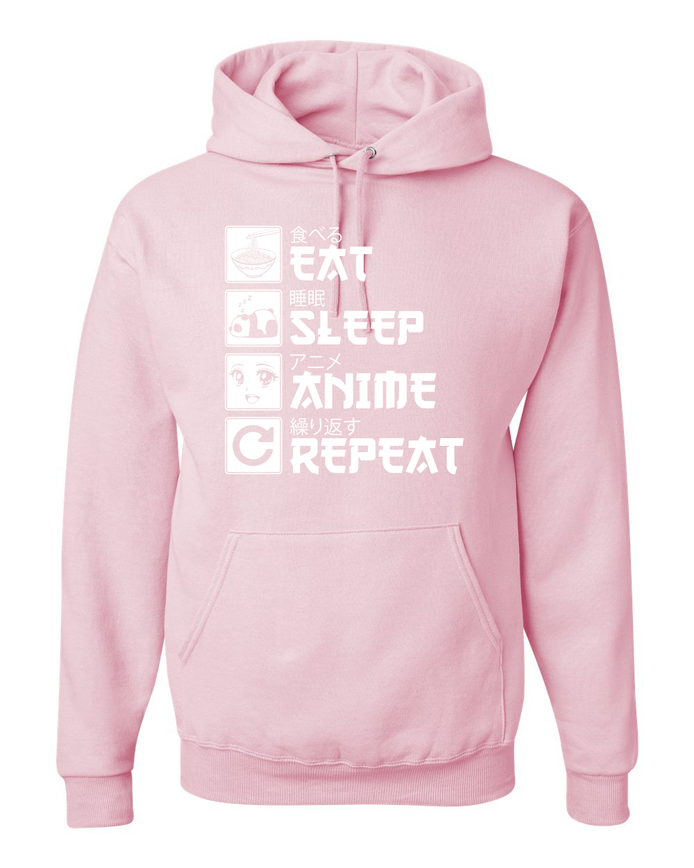 Eat Sleep Anime Repeat Pop Culture Unisex Graphic Hooded Sweatshirt - Picture 9 of 19