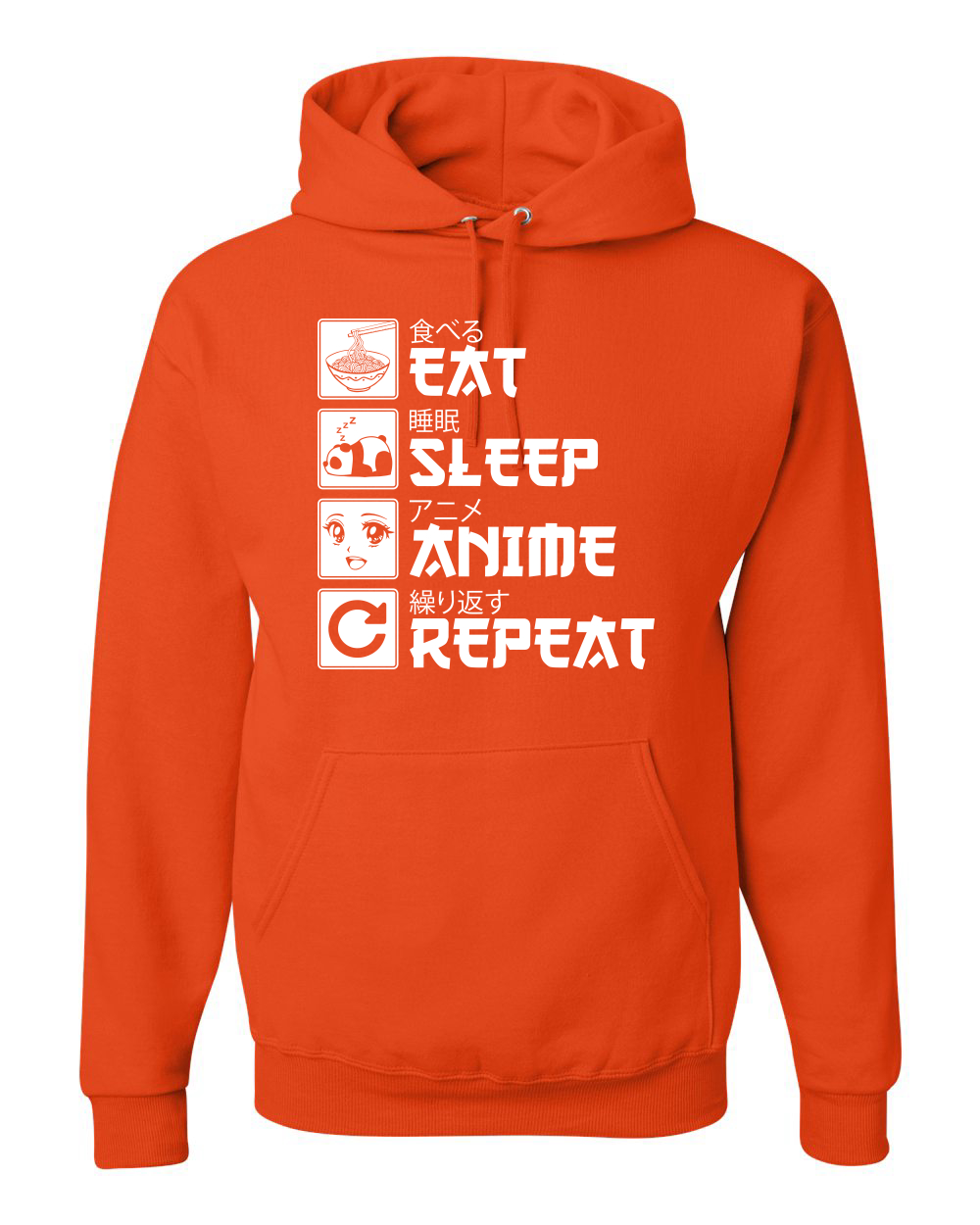 Eat Sleep Anime Repeat Pop Culture Unisex Graphic Hooded Sweatshirt - Picture 13 of 19