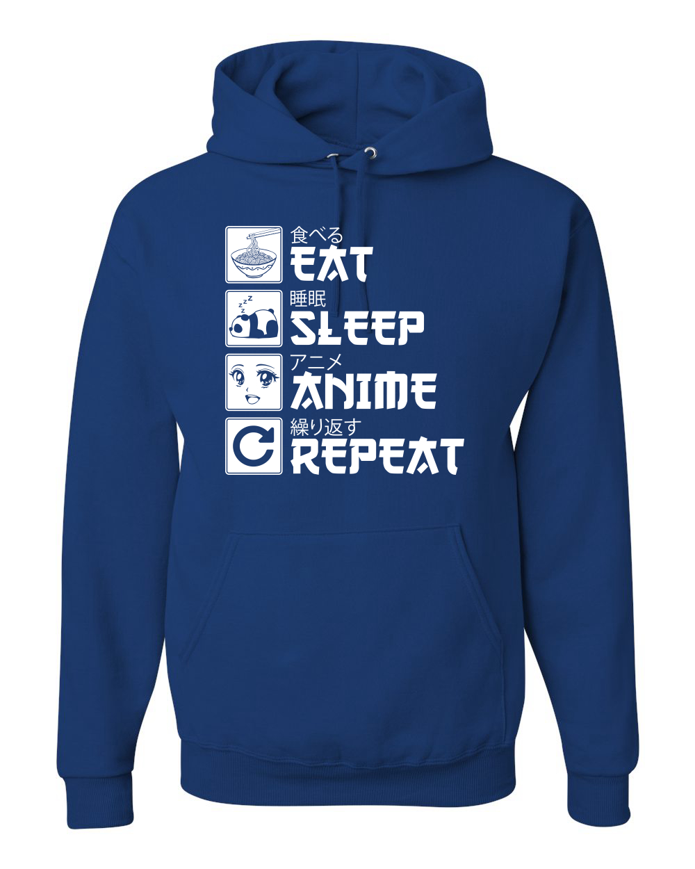 Eat Sleep Anime Repeat Pop Culture Unisex Graphic Hooded Sweatshirt - Picture 16 of 19