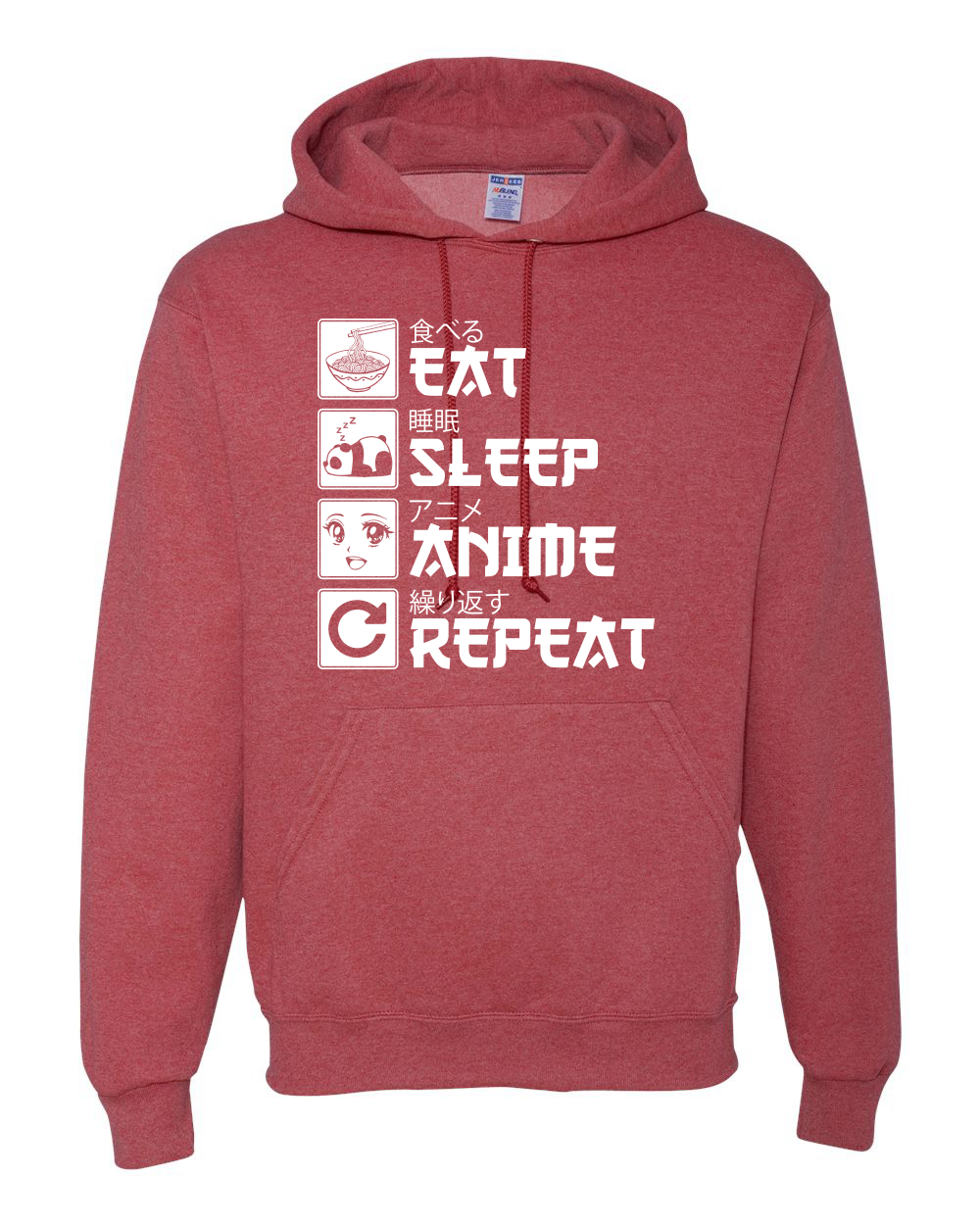 Eat Sleep Anime Repeat Pop Culture Unisex Graphic Hooded Sweatshirt - Picture 19 of 19