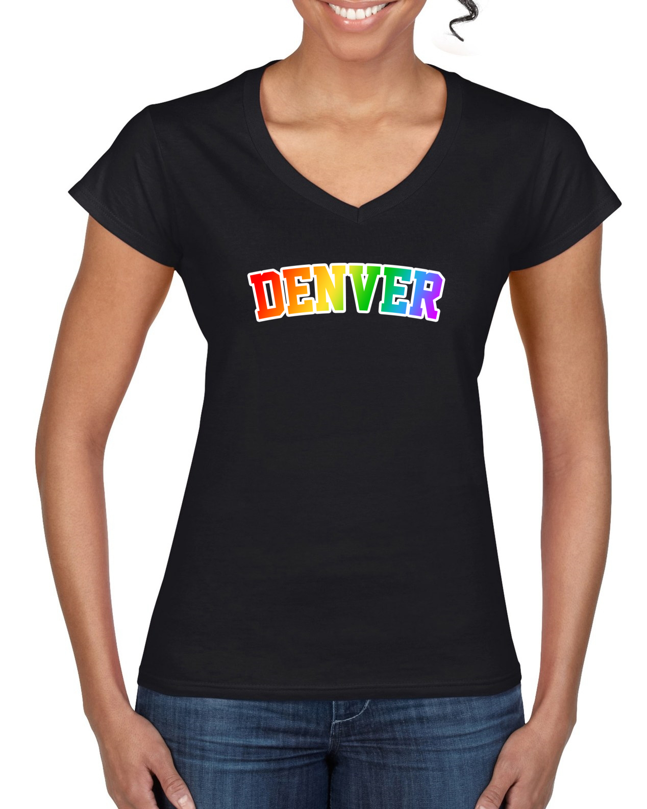 thumbnail 3  - Denver LGBT Gay Pride City Hometown Pride Women’s Standard V-Neck Tee