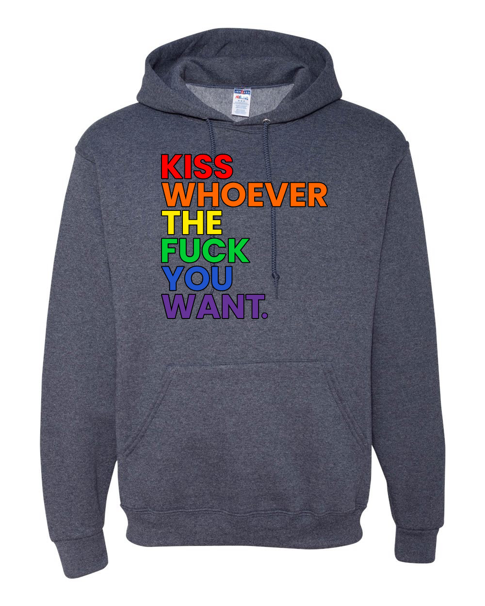 Rainbow Flag Kiss Whoever You Want Pride LGBT Pride Unisex Graphic Hoodie Sweatshirt