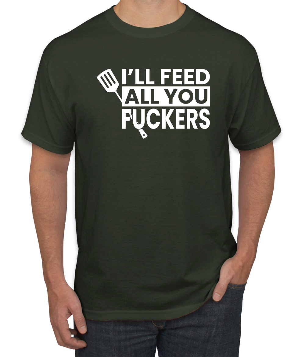 Camiseta gráfica divertida a la parrilla BBQ Ill Feed You All Fckers para hombre - Imagen 5 de 25