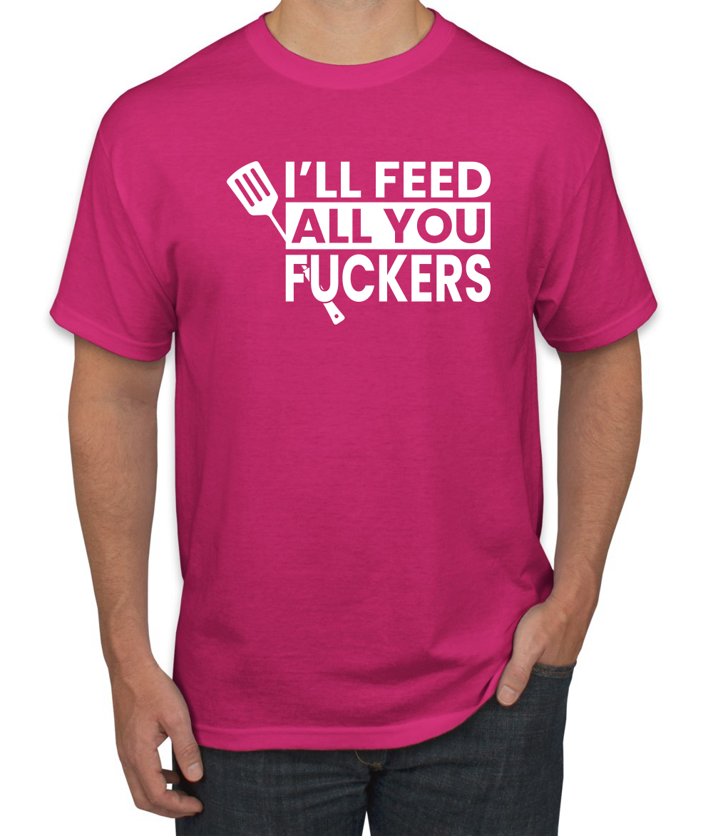 Camiseta gráfica divertida a la parrilla BBQ Ill Feed You All Fckers para hombre - Imagen 6 de 25