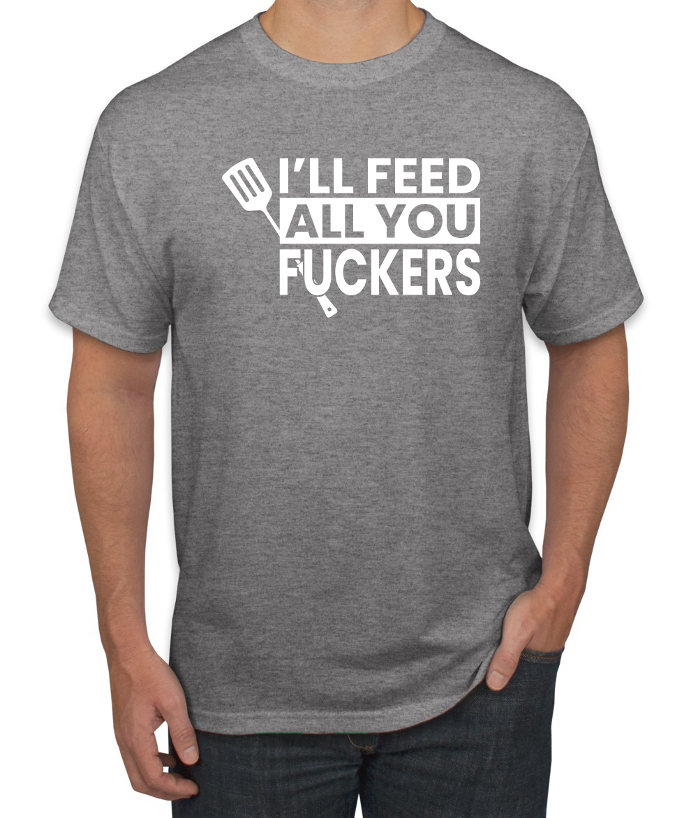 Camiseta gráfica divertida a la parrilla BBQ Ill Feed You All Fckers para hombre - Imagen 9 de 25
