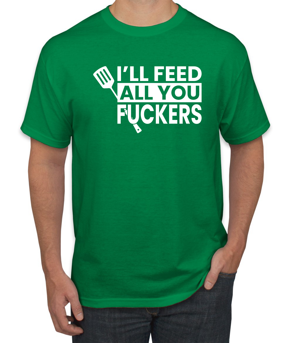 Camiseta gráfica divertida a la parrilla BBQ Ill Feed You All Fckers para hombre - Imagen 10 de 25