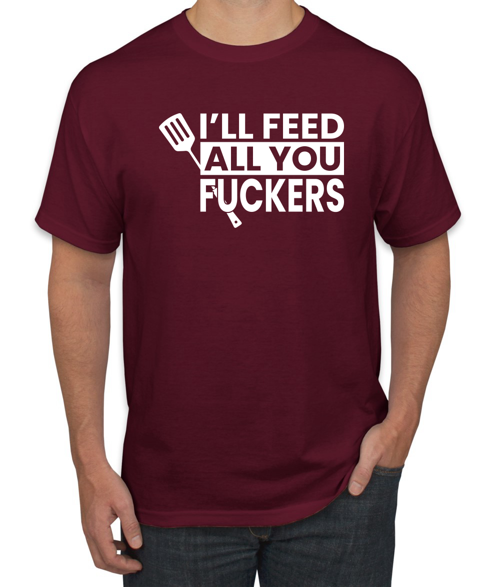 Camiseta gráfica divertida a la parrilla BBQ Ill Feed You All Fckers para hombre - Imagen 14 de 25