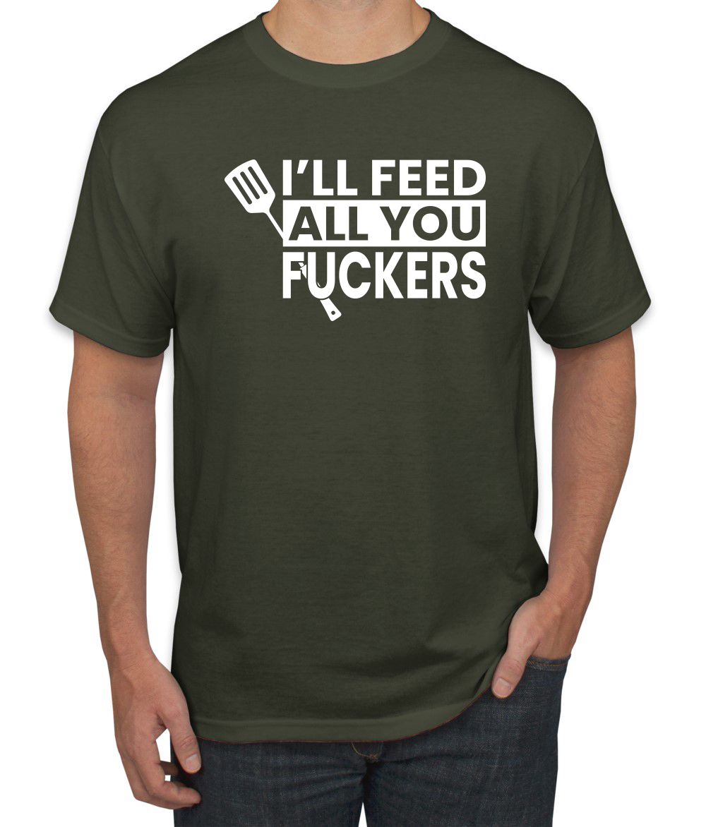 Camiseta gráfica divertida a la parrilla BBQ Ill Feed You All Fckers para hombre - Imagen 15 de 25