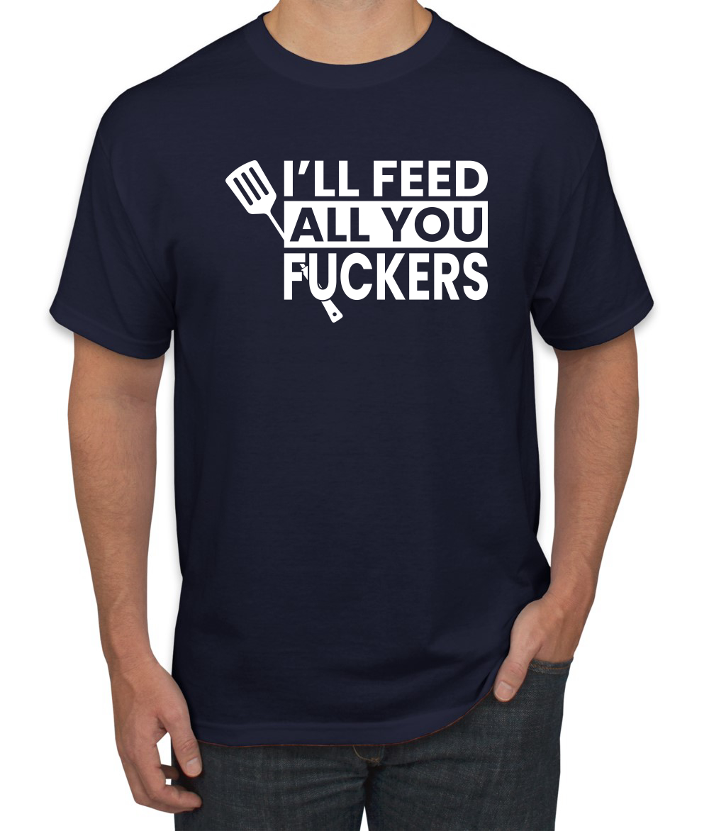 Camiseta gráfica divertida a la parrilla BBQ Ill Feed You All Fckers para hombre - Imagen 16 de 25