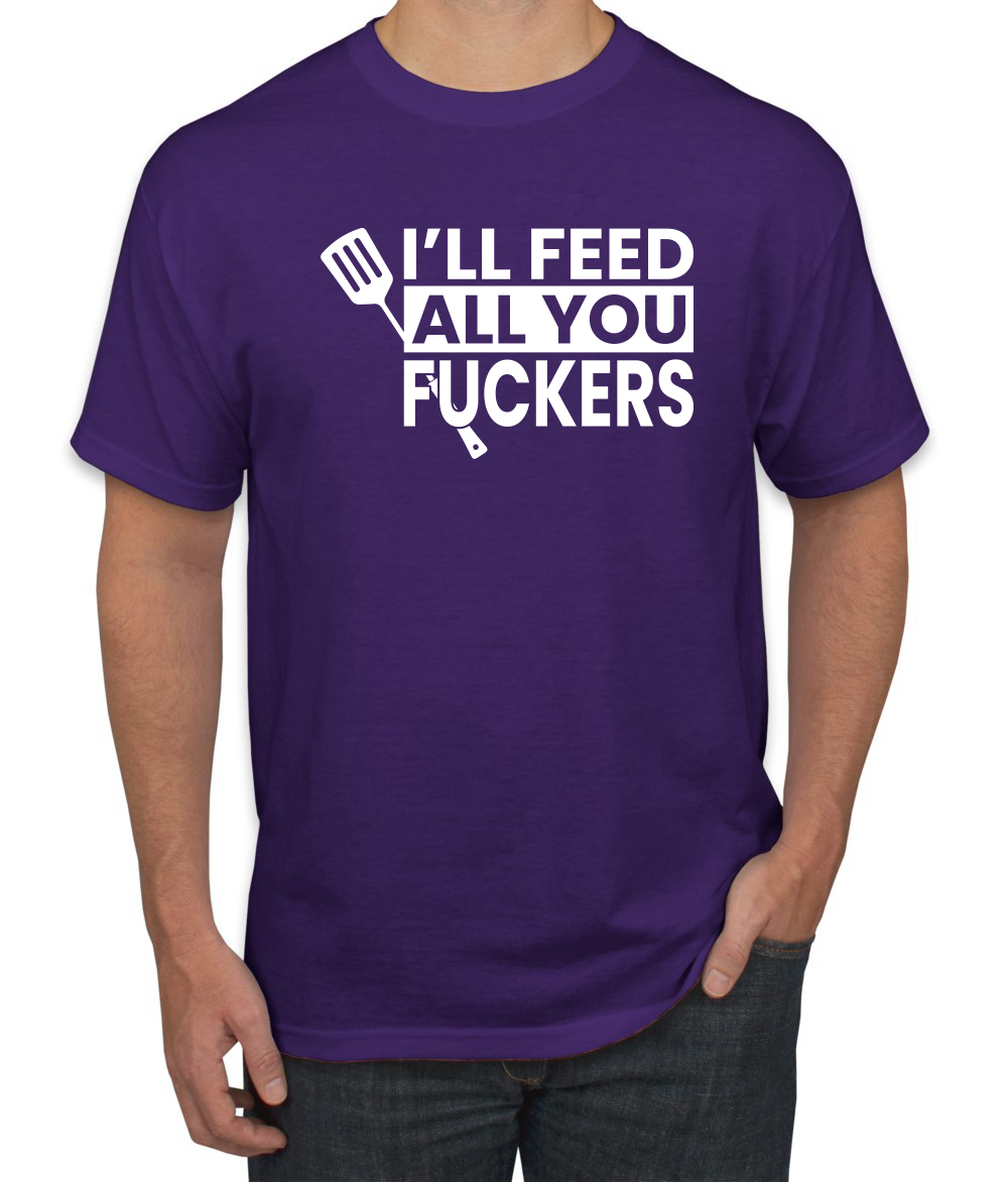 Camiseta gráfica divertida a la parrilla BBQ Ill Feed You All Fckers para hombre - Imagen 19 de 25