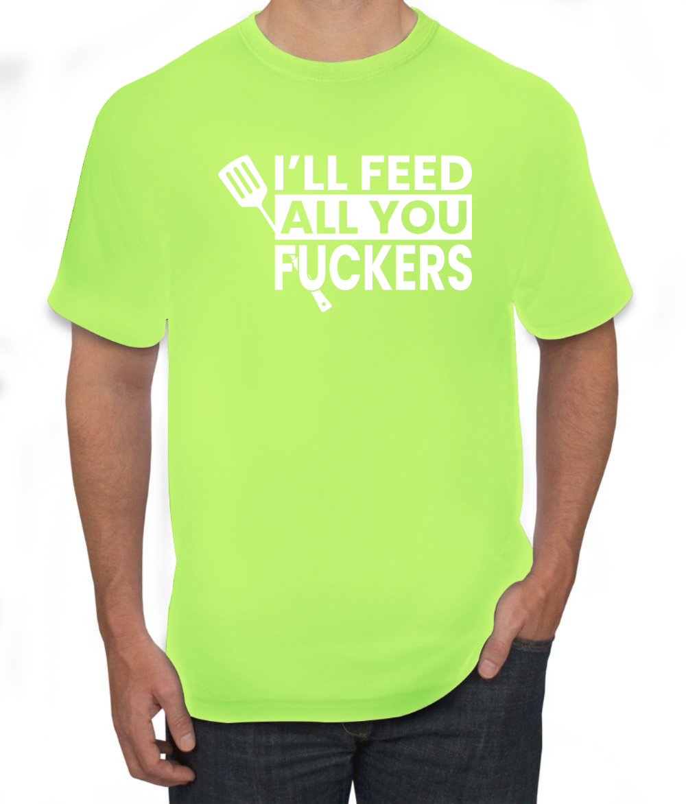 Camiseta gráfica divertida a la parrilla BBQ Ill Feed You All Fckers para hombre - Imagen 22 de 25