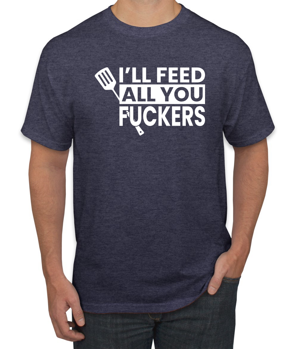 Camiseta gráfica divertida a la parrilla BBQ Ill Feed You All Fckers para hombre - Imagen 24 de 25