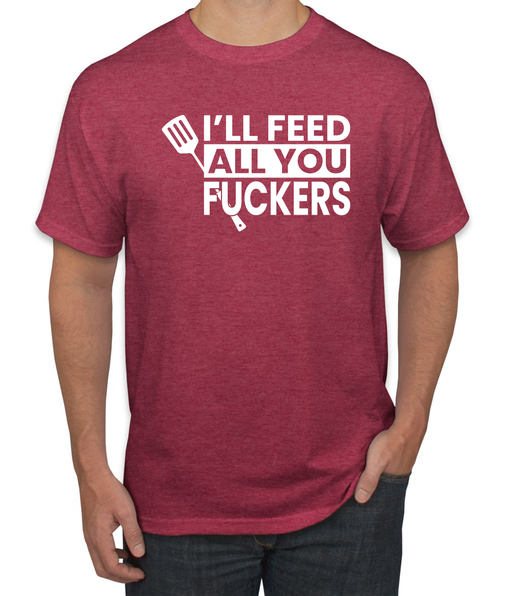 Camiseta gráfica divertida a la parrilla BBQ Ill Feed You All Fckers para hombre - Imagen 25 de 25
