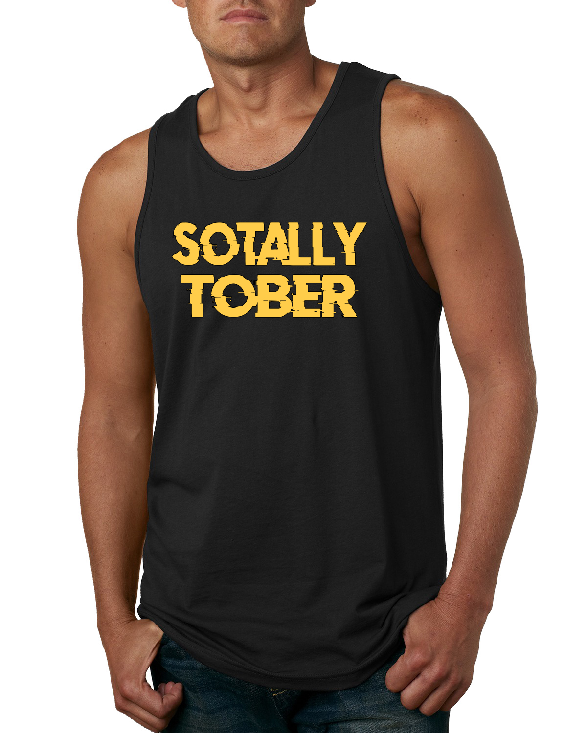Camiseta sin mangas gráfica Sotally Tober Slurring borracho divertido bebedor para hombre - Imagen 3 de 5