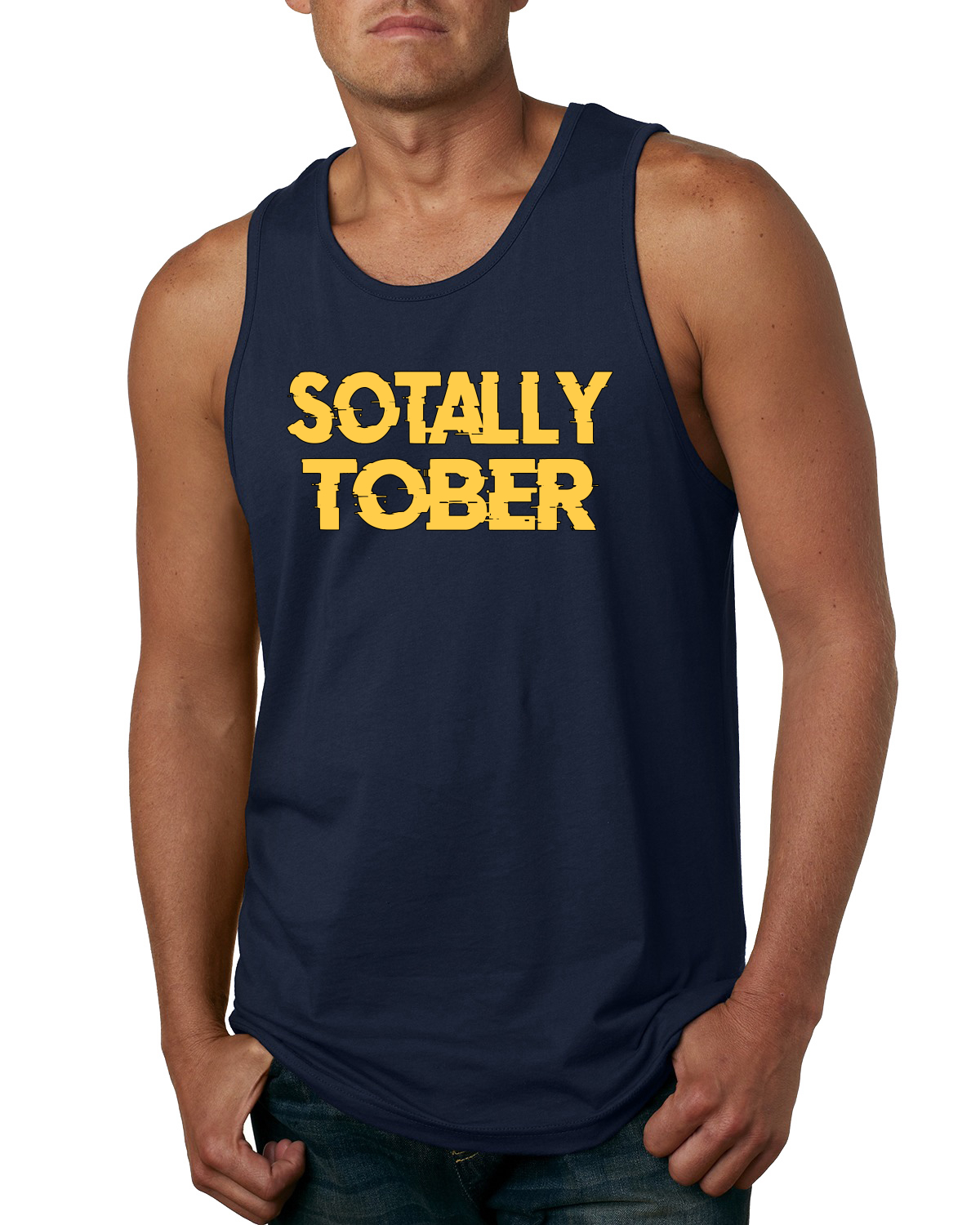 Camiseta sin mangas gráfica Sotally Tober Slurring borracho divertido bebedor para hombre - Imagen 5 de 5