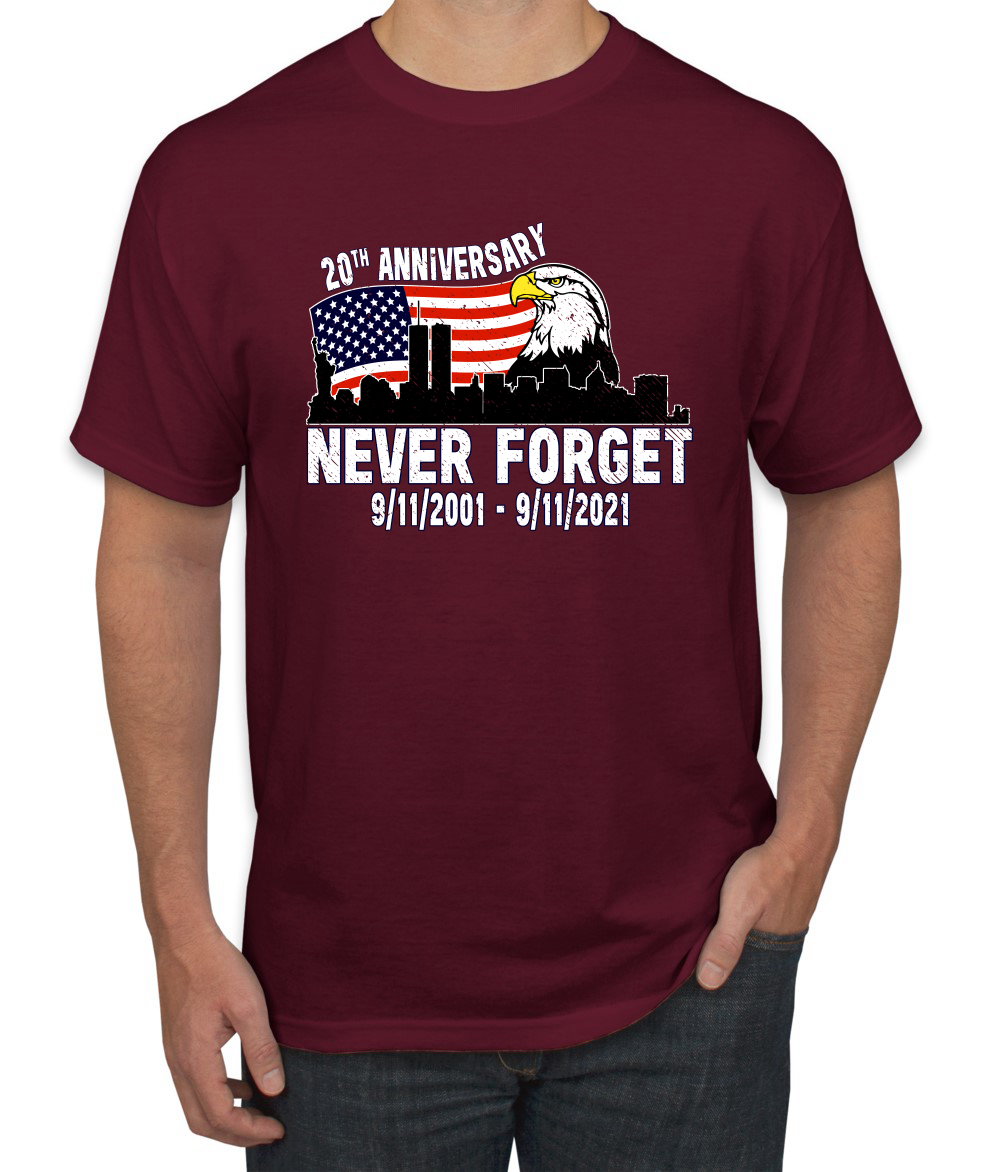 Camiseta gráfica 9 11 Memorial 20th Anniversary Never Forget American Pride para hombre - Imagen 14 de 26
