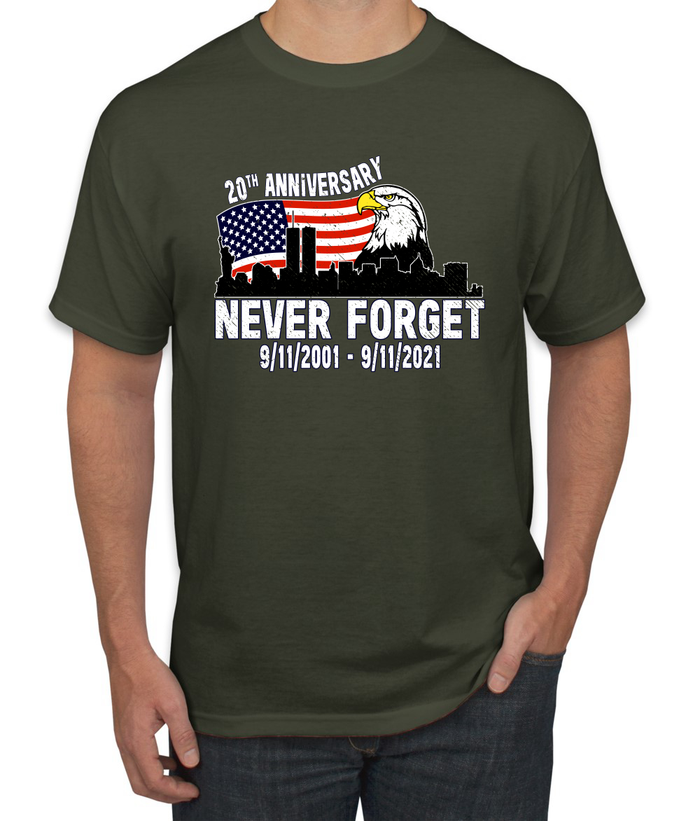 Camiseta gráfica 9 11 Memorial 20th Anniversary Never Forget American Pride para hombre - Imagen 15 de 26