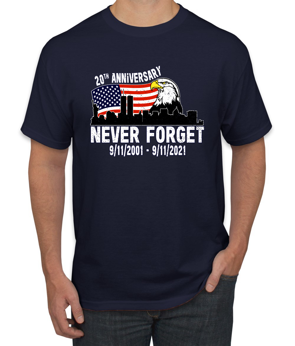 Camiseta gráfica 9 11 Memorial 20th Anniversary Never Forget American Pride para hombre - Imagen 16 de 26