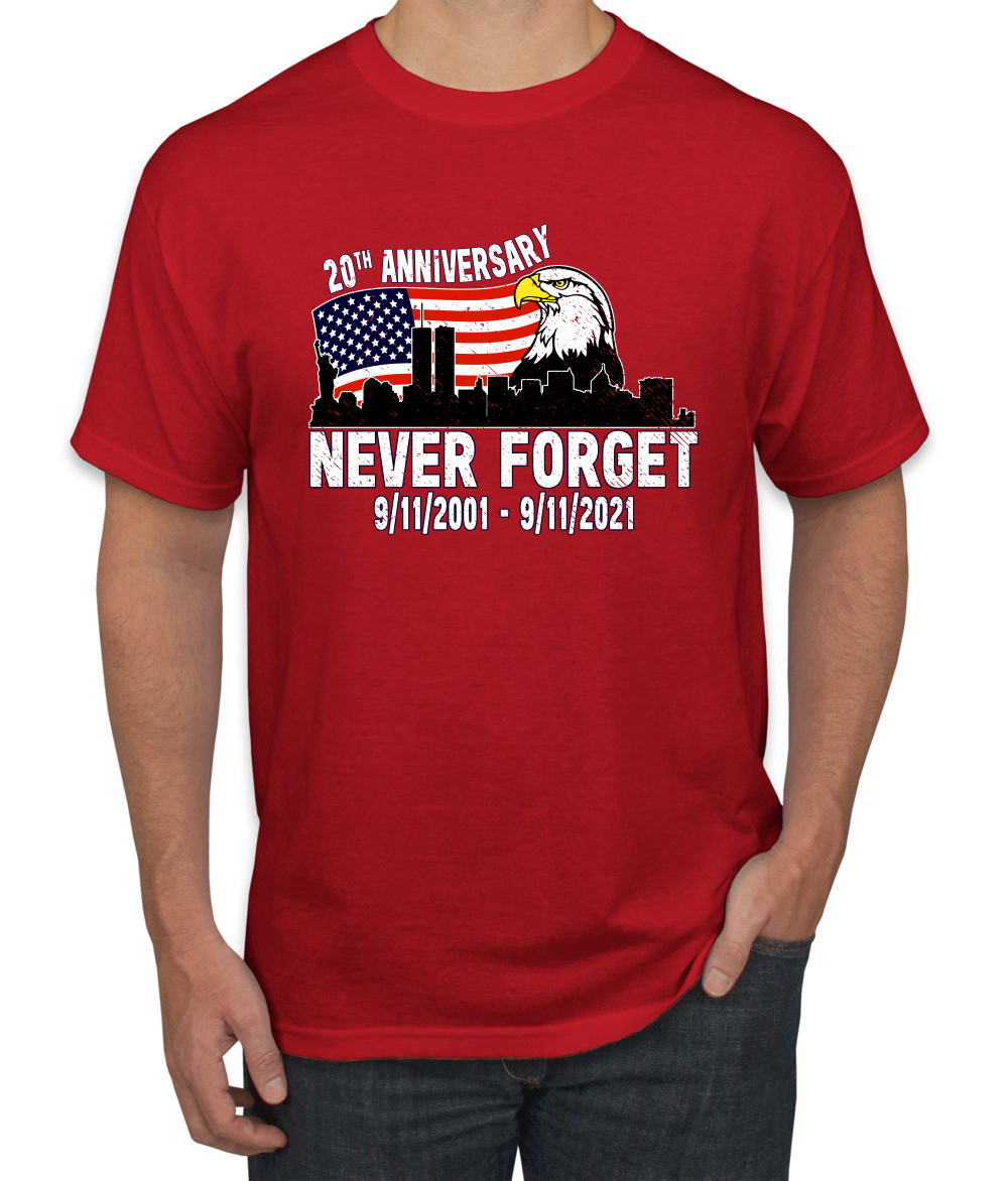 Camiseta gráfica 9 11 Memorial 20th Anniversary Never Forget American Pride para hombre - Imagen 20 de 26