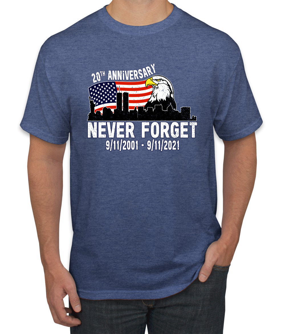 Camiseta gráfica 9 11 Memorial 20th Anniversary Never Forget American Pride para hombre - Imagen 23 de 26