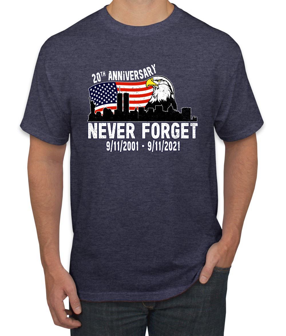 Camiseta gráfica 9 11 Memorial 20th Anniversary Never Forget American Pride para hombre - Imagen 24 de 26