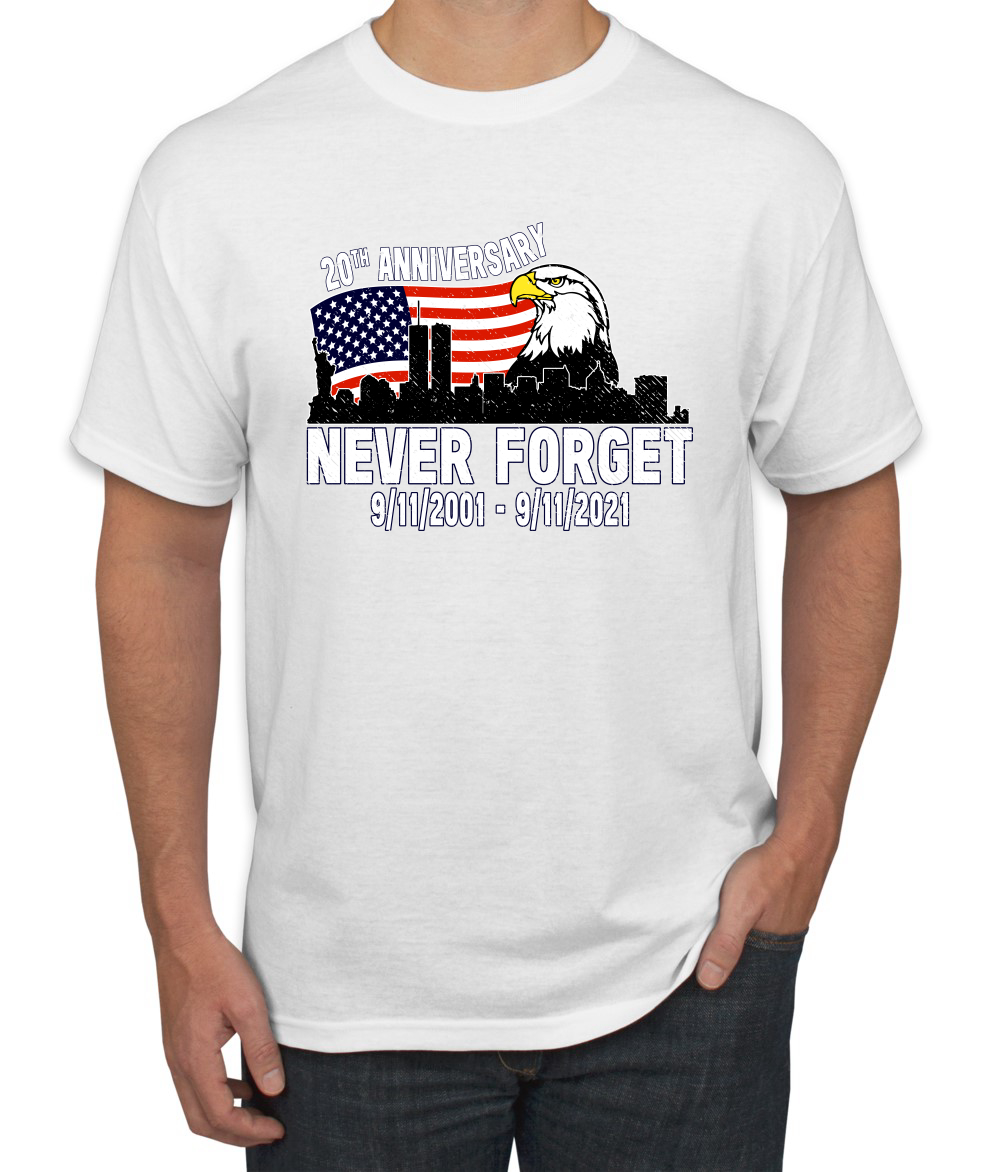 Camiseta gráfica 9 11 Memorial 20th Anniversary Never Forget American Pride para hombre - Imagen 26 de 26